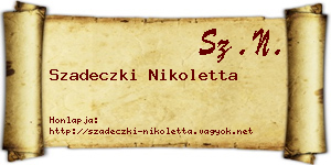 Szadeczki Nikoletta névjegykártya